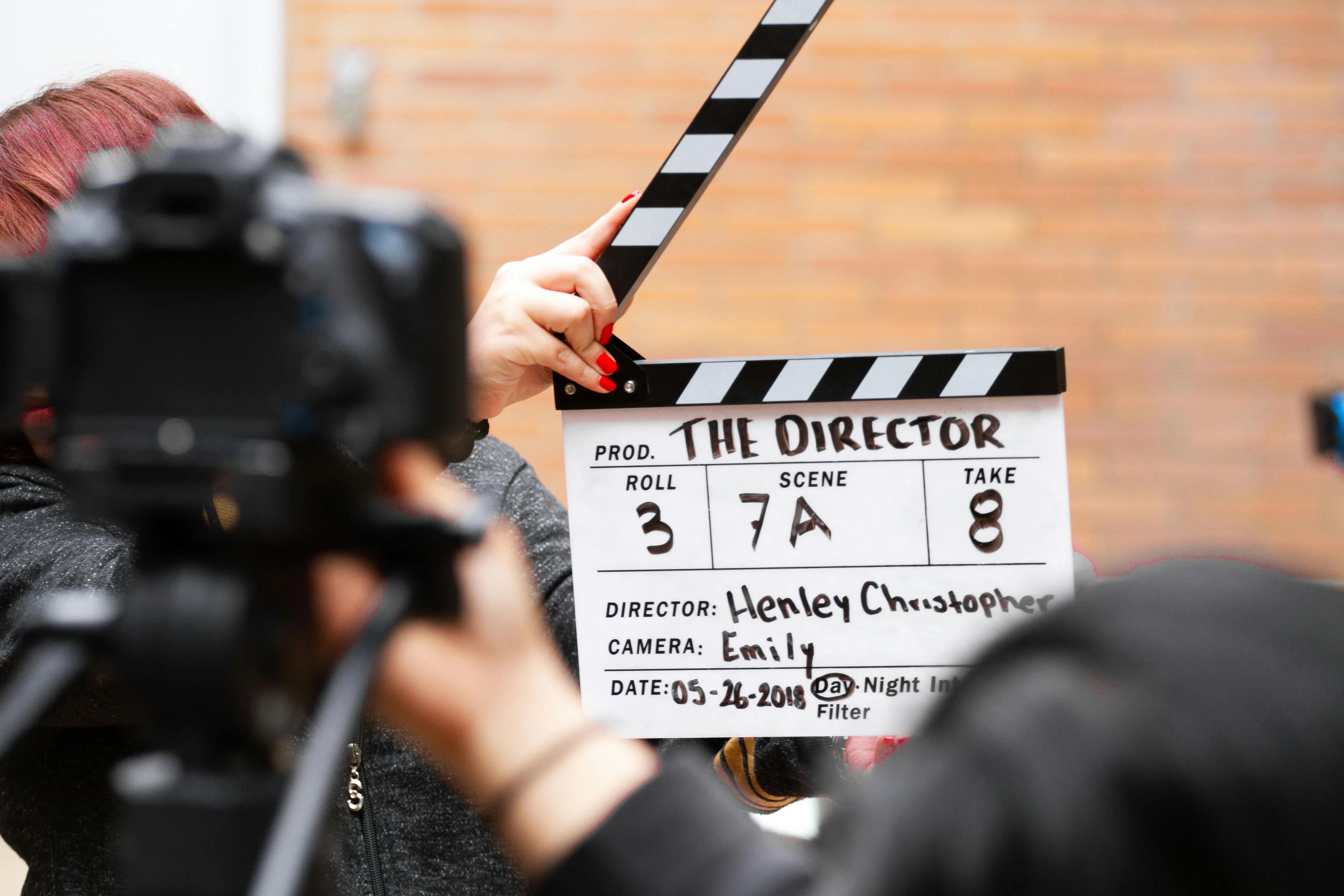 Director using a clapperboard